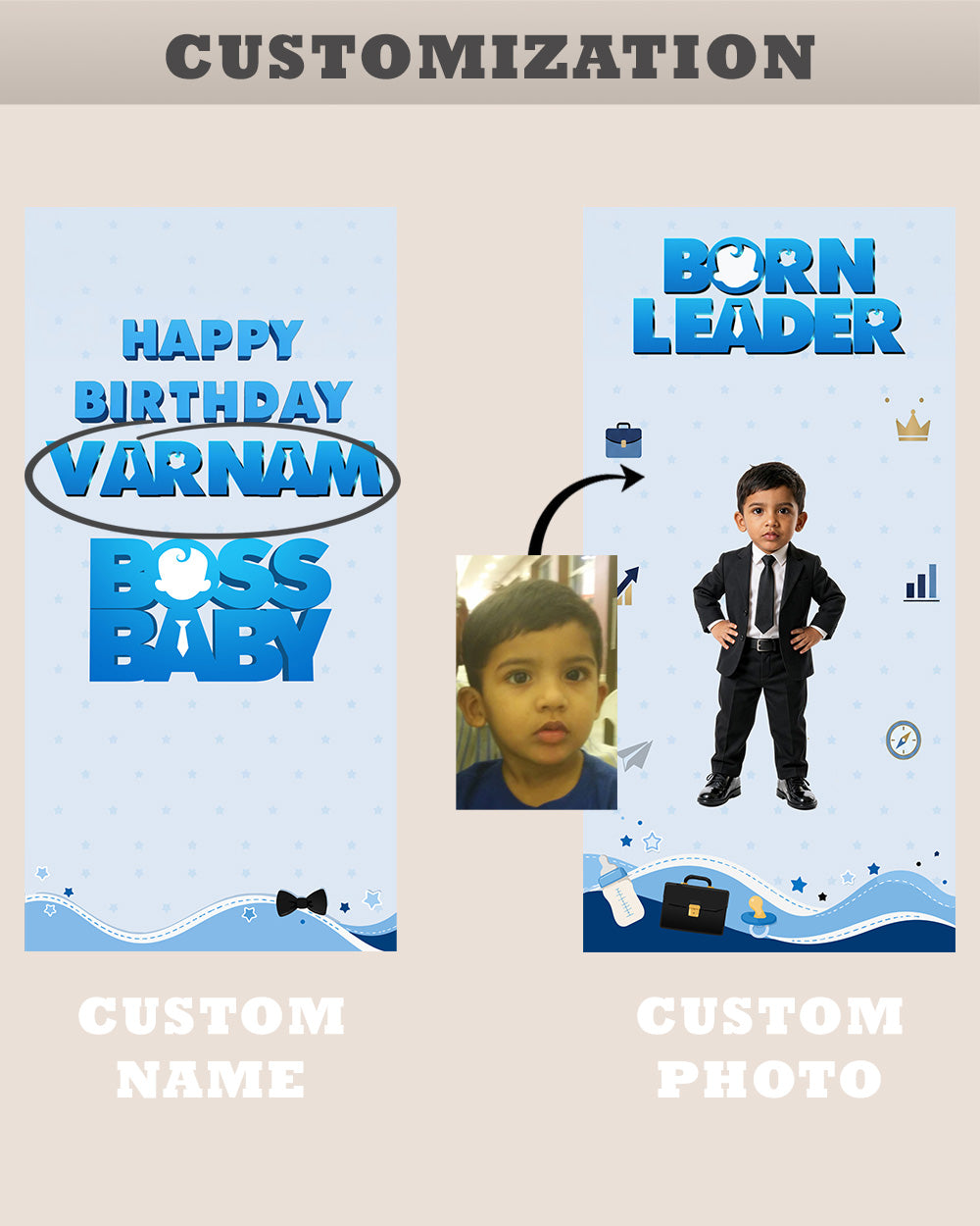 Custom Boss Baby Birthday Decoration Bundle