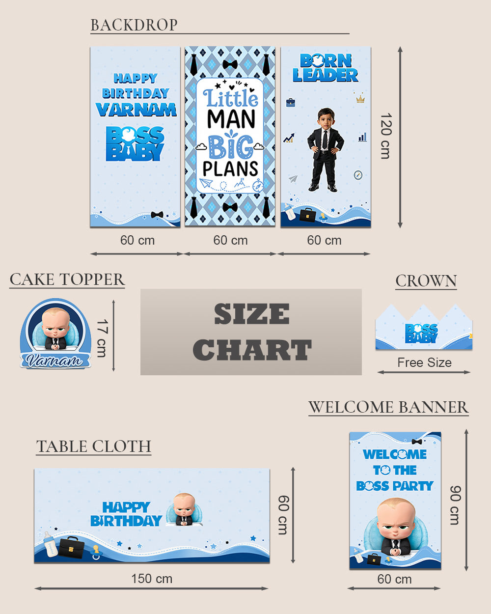 Custom Boss Baby Birthday Decoration Bundle