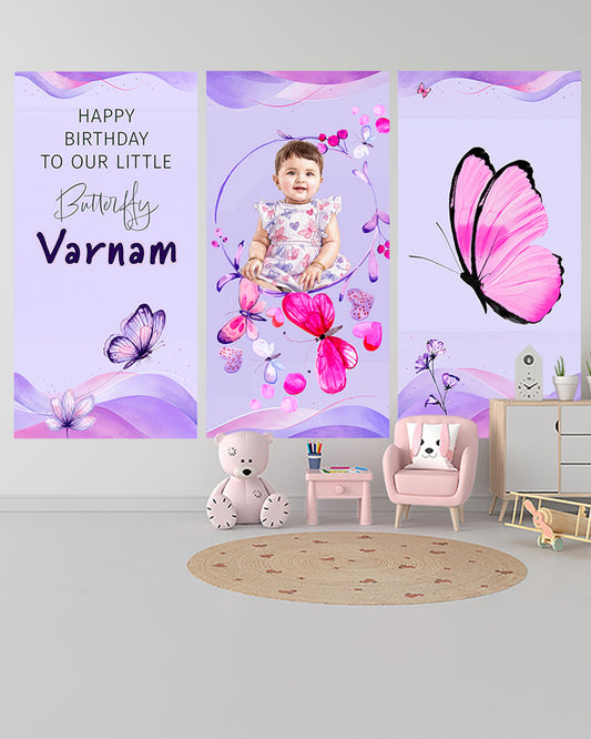 Personalized Butterfly Birthday Decoration Bundle