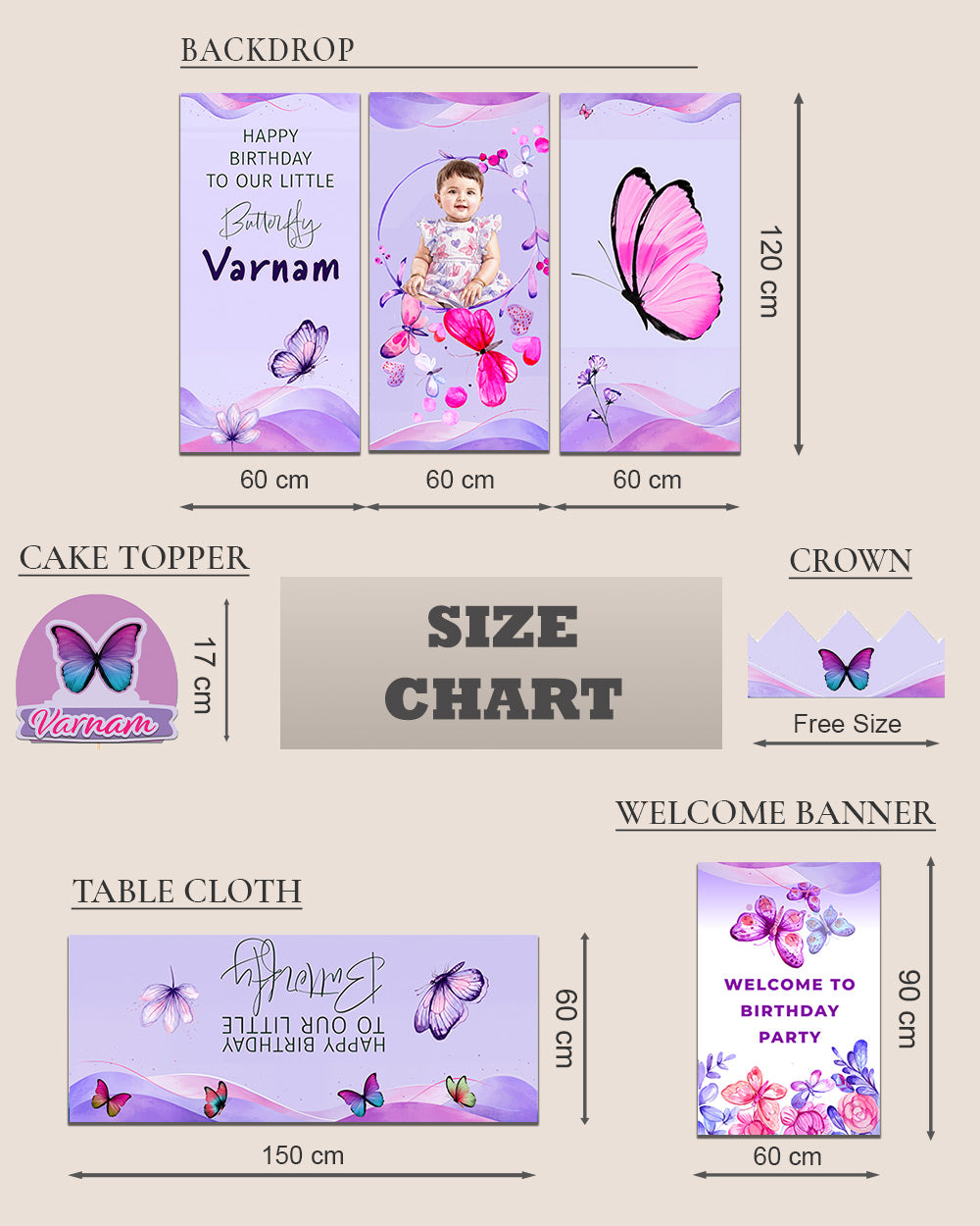 Personalized Butterfly Birthday Decoration Bundle