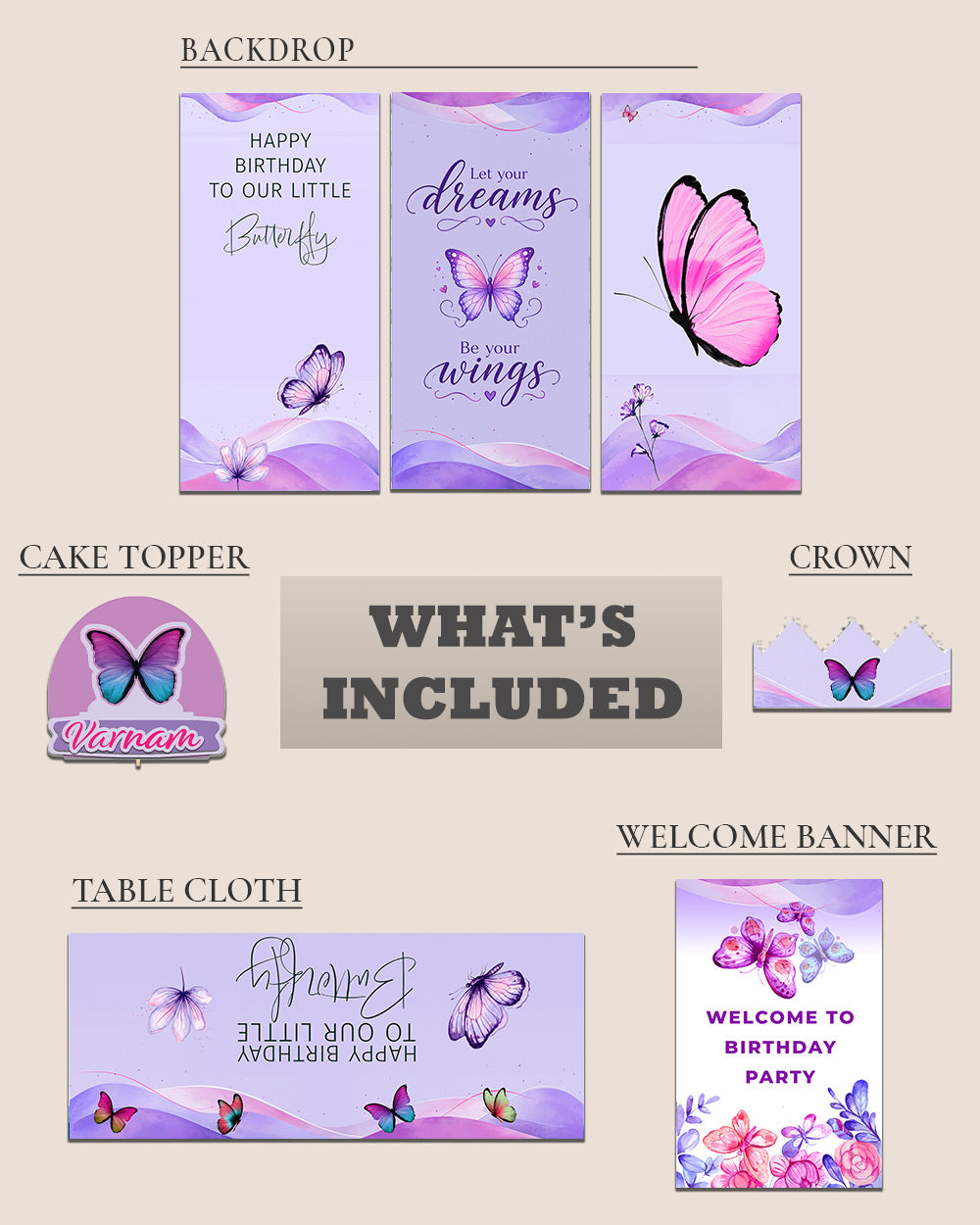 Butterfly Birthday Decoration Bundle