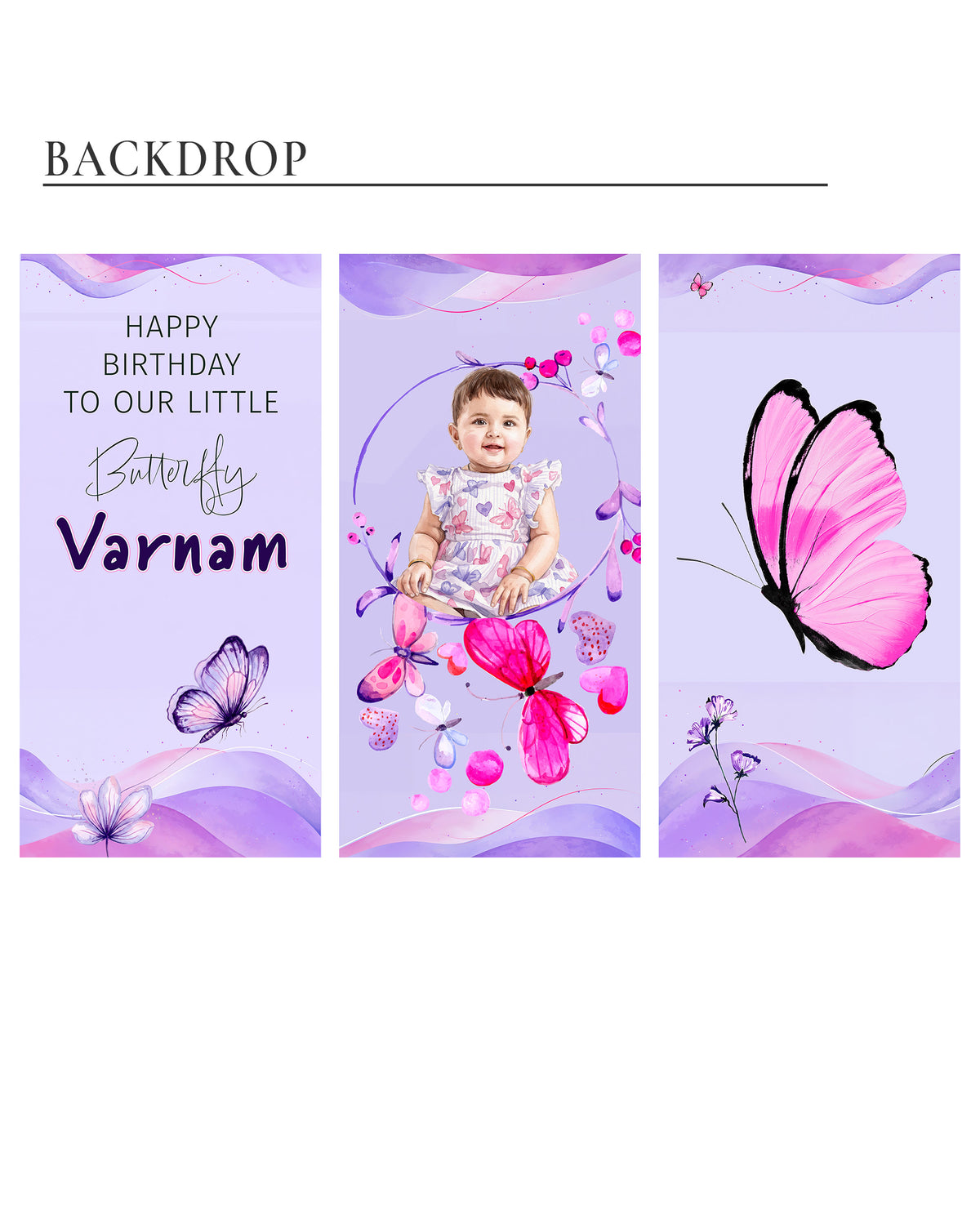Personalized Butterfly Birthday Decoration Bundle