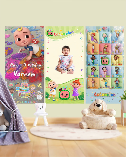 Personalized Cocomelon Birthday Decoration Bundle