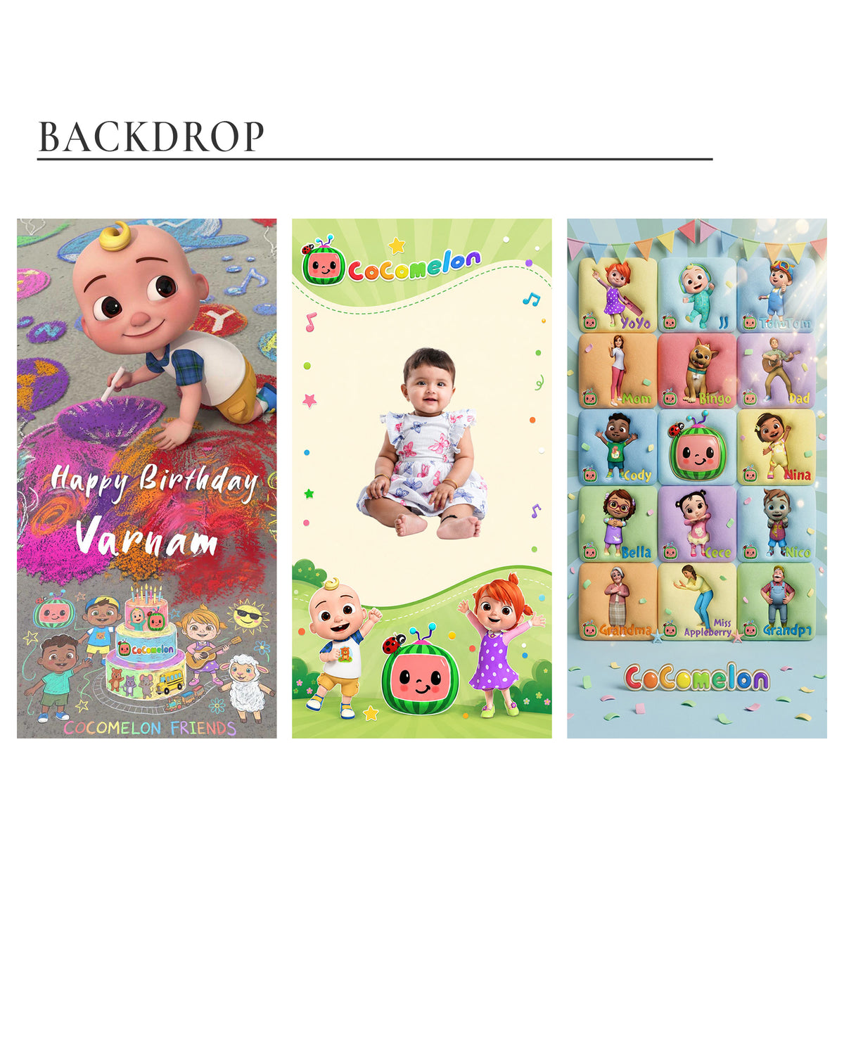 Personalized Cocomelon Birthday Decoration Bundle