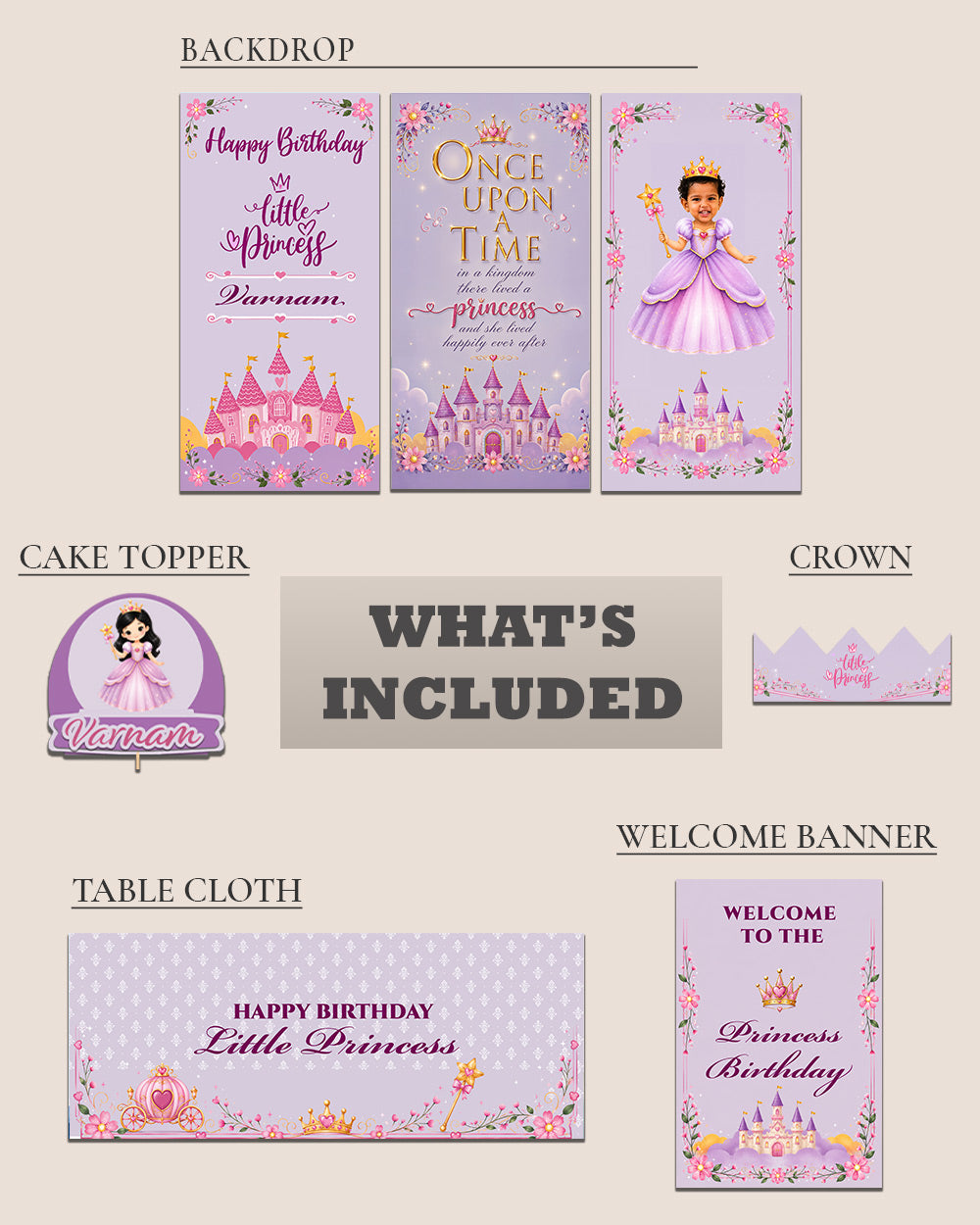 Personalized Princess Birthday Decoration Bundle (Copy)