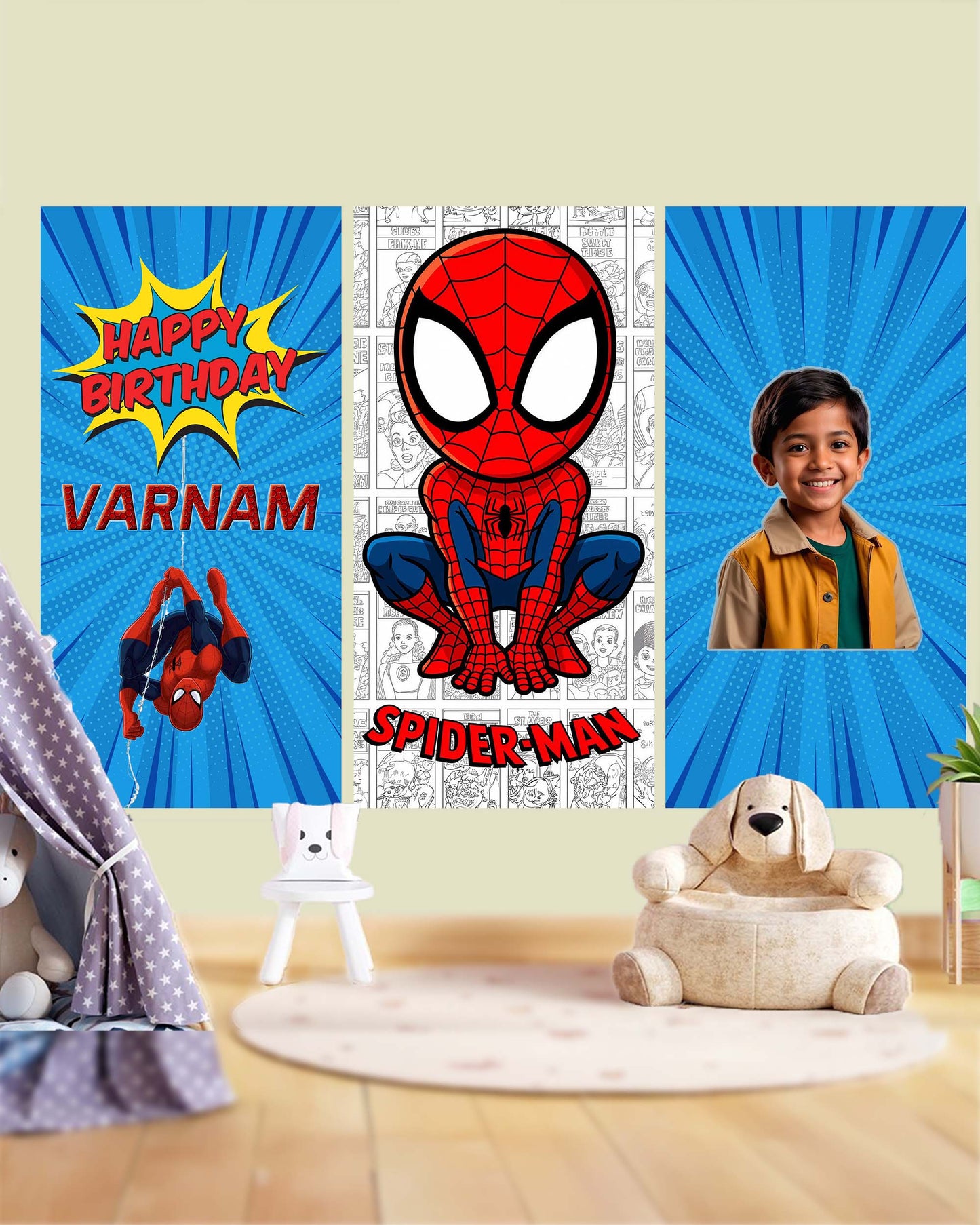 Personalized Spider-Man Birthday Decoration Bundle