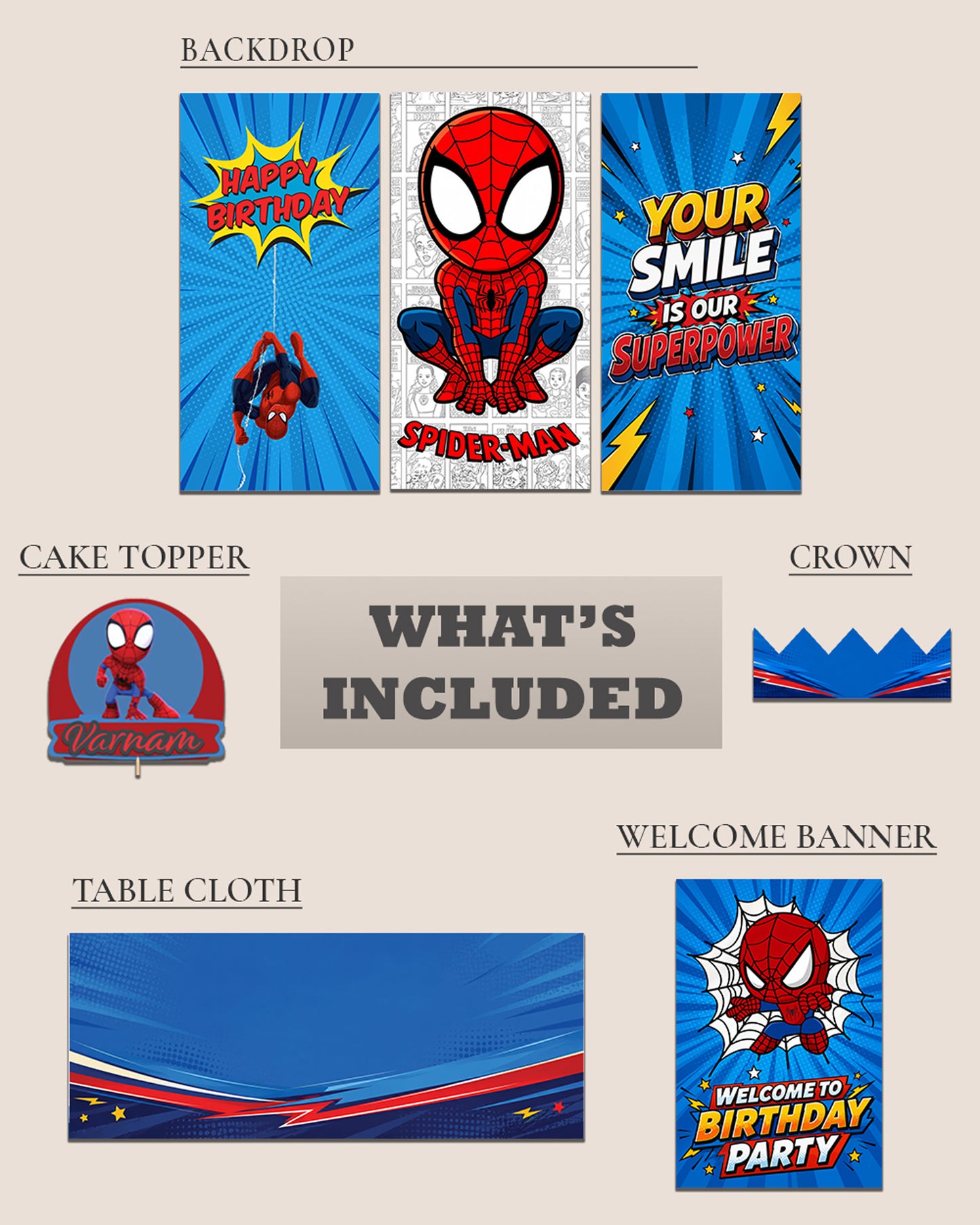Spider-Man Birthday Decoration Bundle
