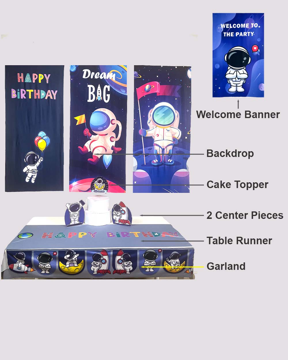 Astronaut Birthday Decoration Bundle