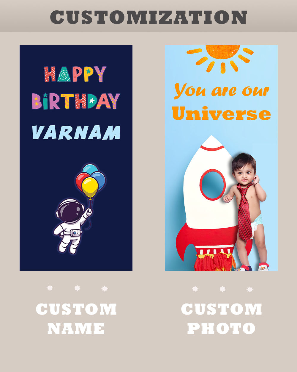 Custom Astronaut Birthday Decoration Bundle