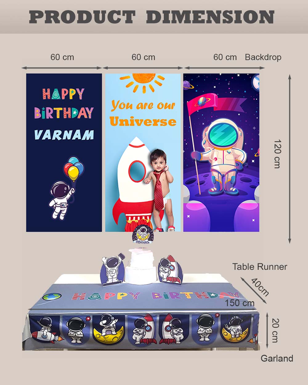 Custom Astronaut Birthday Decoration Bundle