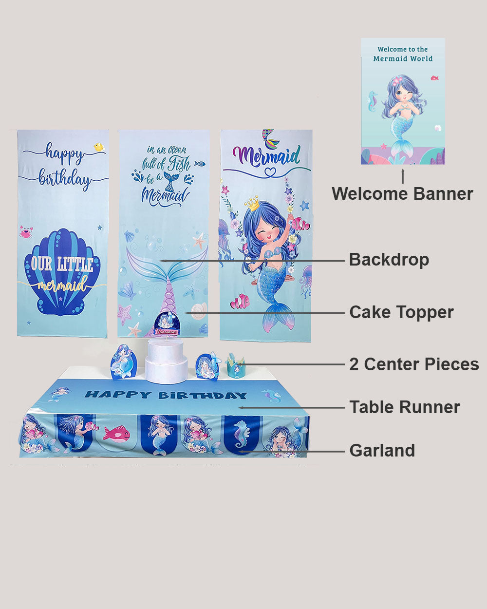 Mermaid Birthday Decoration Bundle