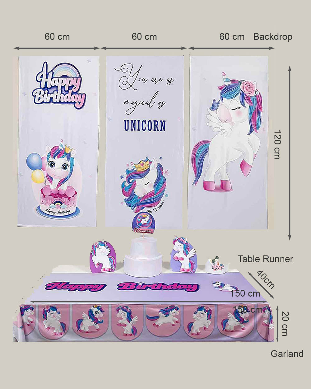 Unicorn Birthday Decoration Bundle