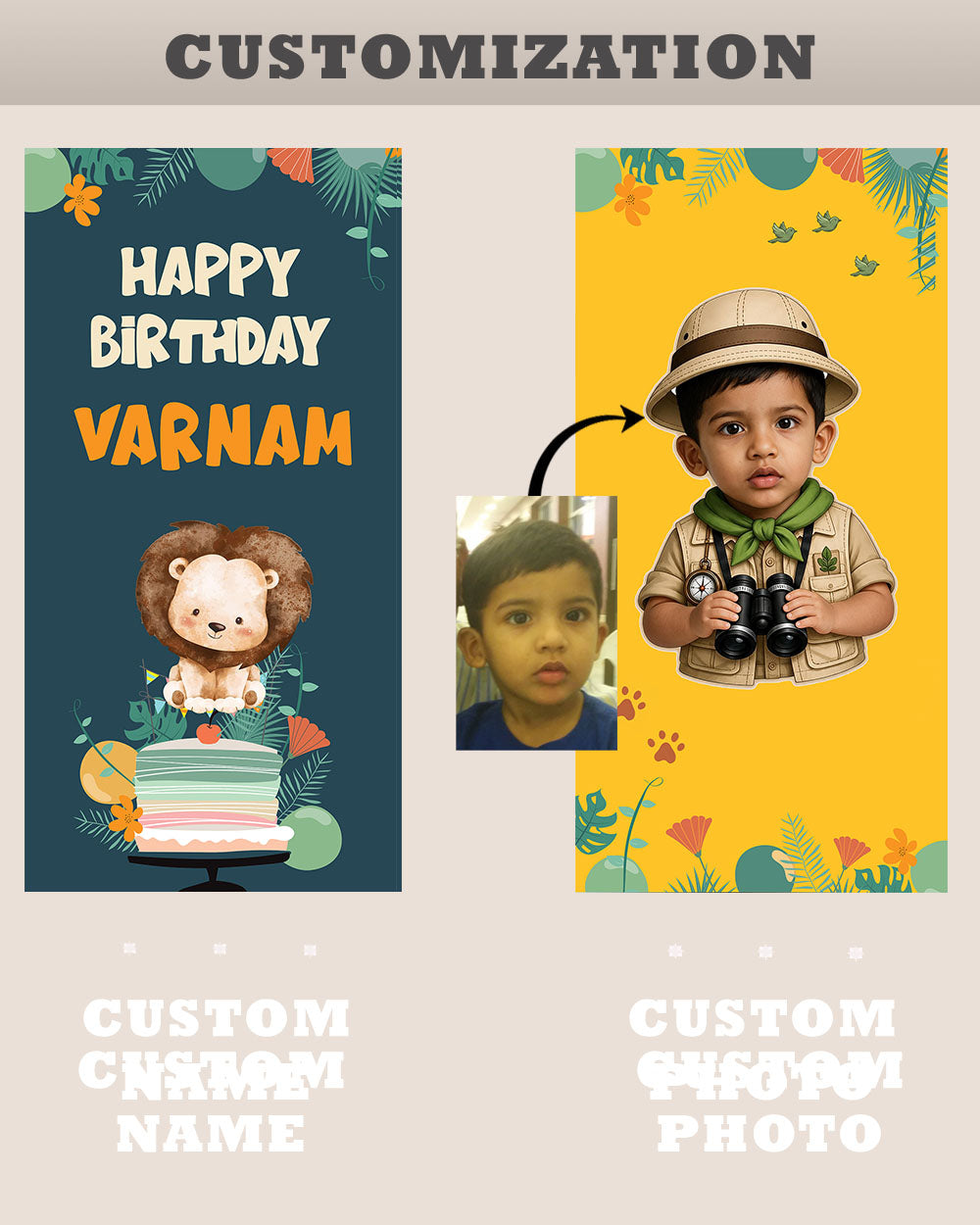 Custom Wild Safari Birthday Decoration Bundle