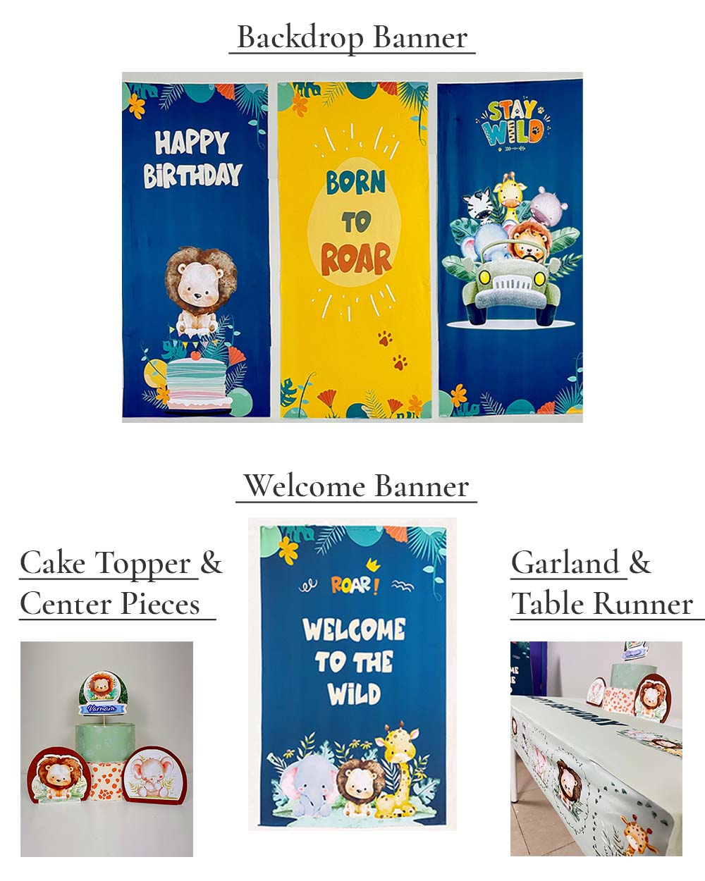 Wild Safari Birthday Decoration Bundle